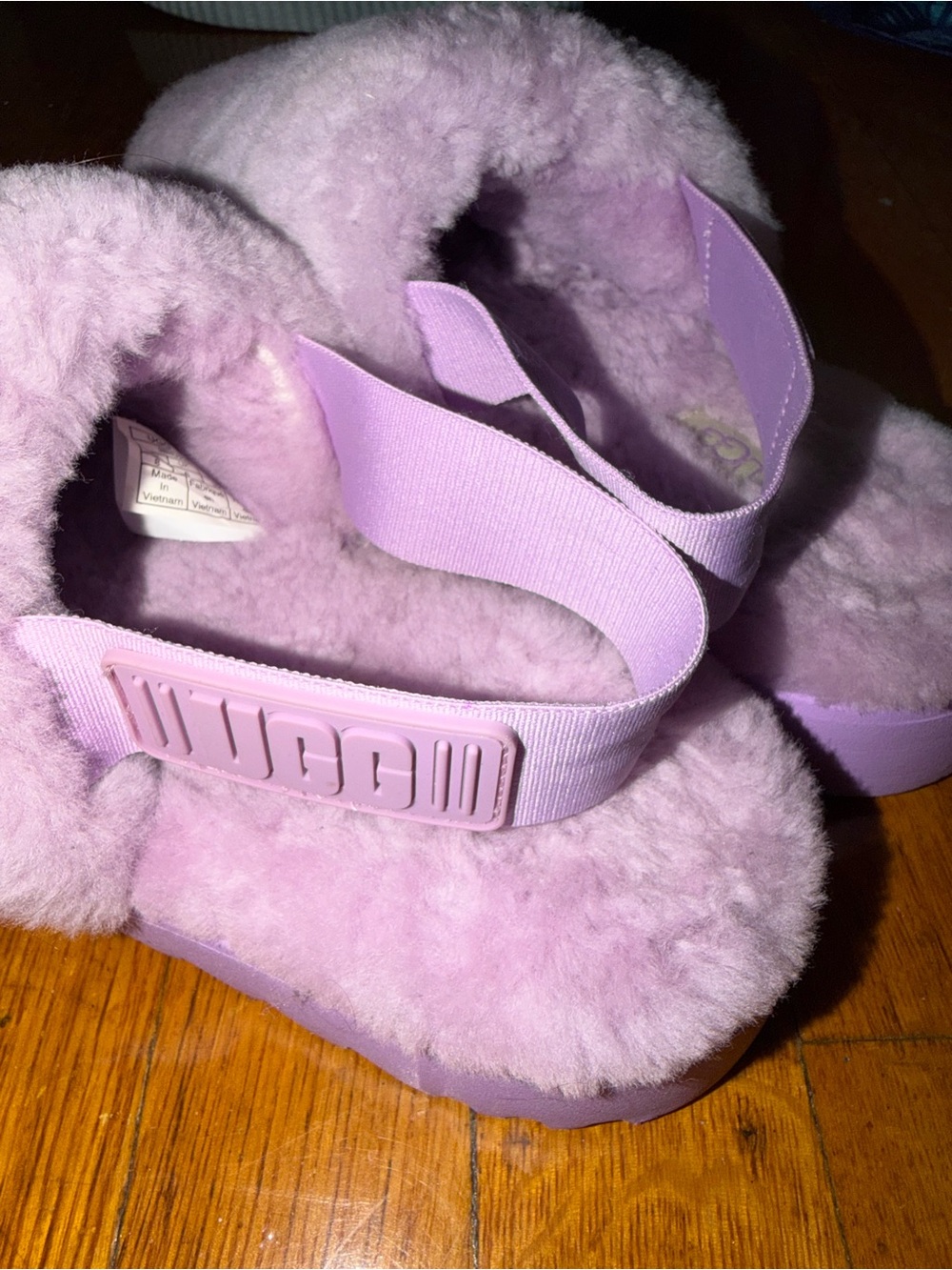 UGG Lilac Fluffy Slide Sandal
